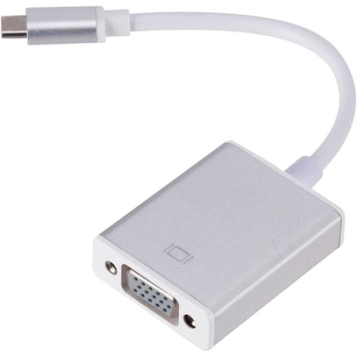 Адаптер Datamaxx USB 3.1 тип C мъжки към VGA женски 20см бял