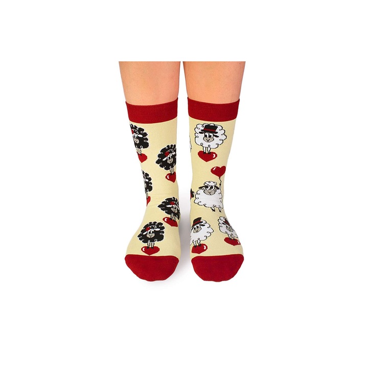 Памучни чорапи Arty Socks Oita Indragostita, 31-34 EU, Екрю