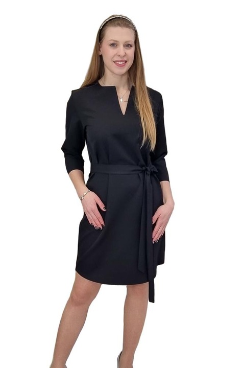 Елегантна рокля, Вискоза/Полиестер, Черна, 40