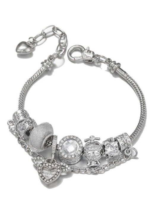 Bratara pentru femei, Aliaj/Zirconiu, Argintiu