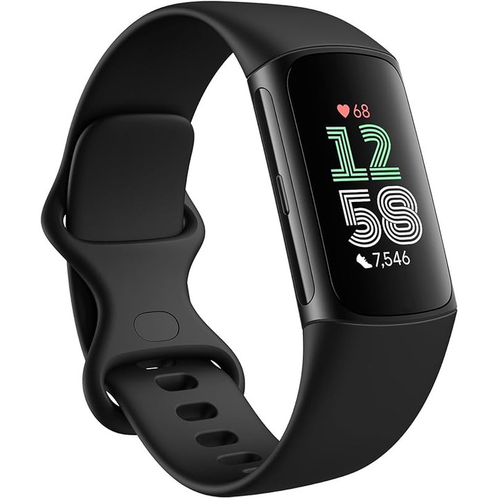 Bratara fitness, cu multiple functii, bratara din silicon, conectivitate prin Bluetooth gri metalic