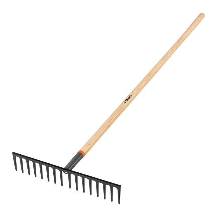 Grebla classic pentru sol cu 16 dinti, 46 cm, cu coada din lemn de 152 cm, Truper