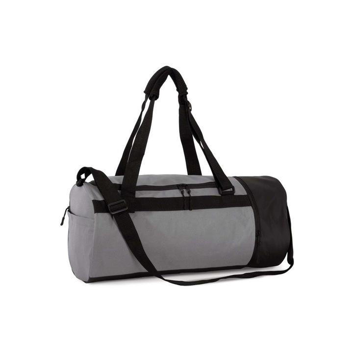 Спортна чанта, тръбна с отделно отделение за обувки KI0630, Dark Cool Grey, Черна, Универсална