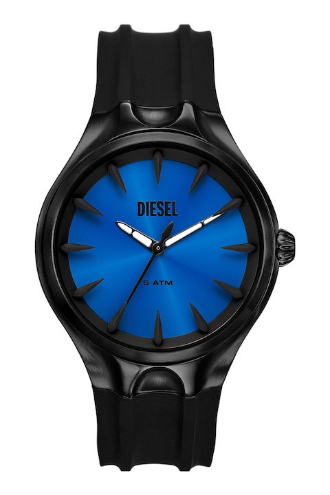 Diesel, Szilikonszíjas rozsdamentes acél karóra, Kék, Fekete