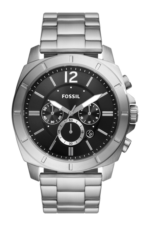 Fossil, Часовник от неръждаема стомана с хронограф, Сребърен