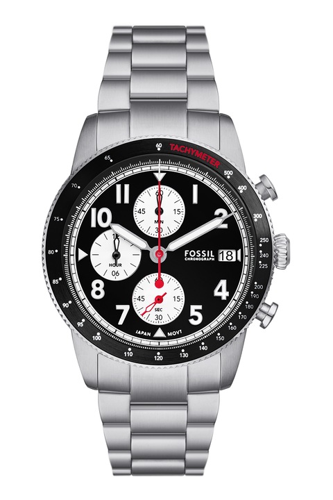 Fossil, Rozsdamentes acél chrono karóra, Ezüstszín, Fekete