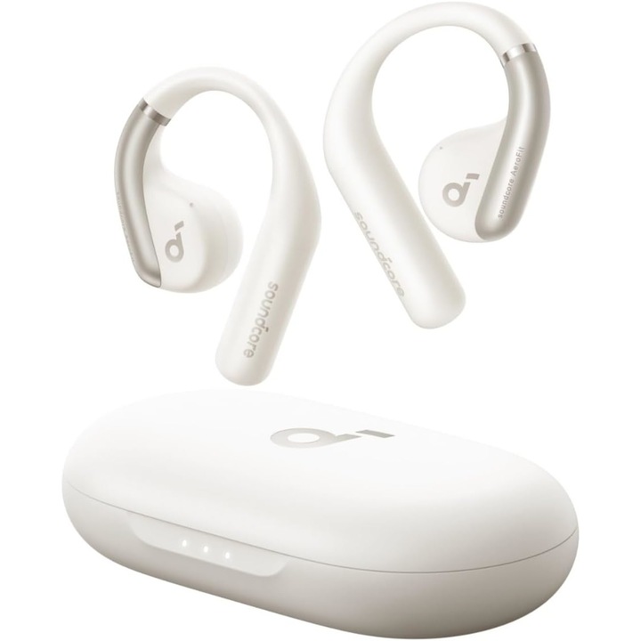 Безжични слушалки Anker SoundCore AeroFit, IPX7, 42H автономия, Bluetooth 5.3, бели