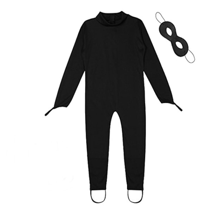 Costum clasic Motan Noir cu masca KidMania® pentru copii, 5-7 ani, 110 - 120 cm