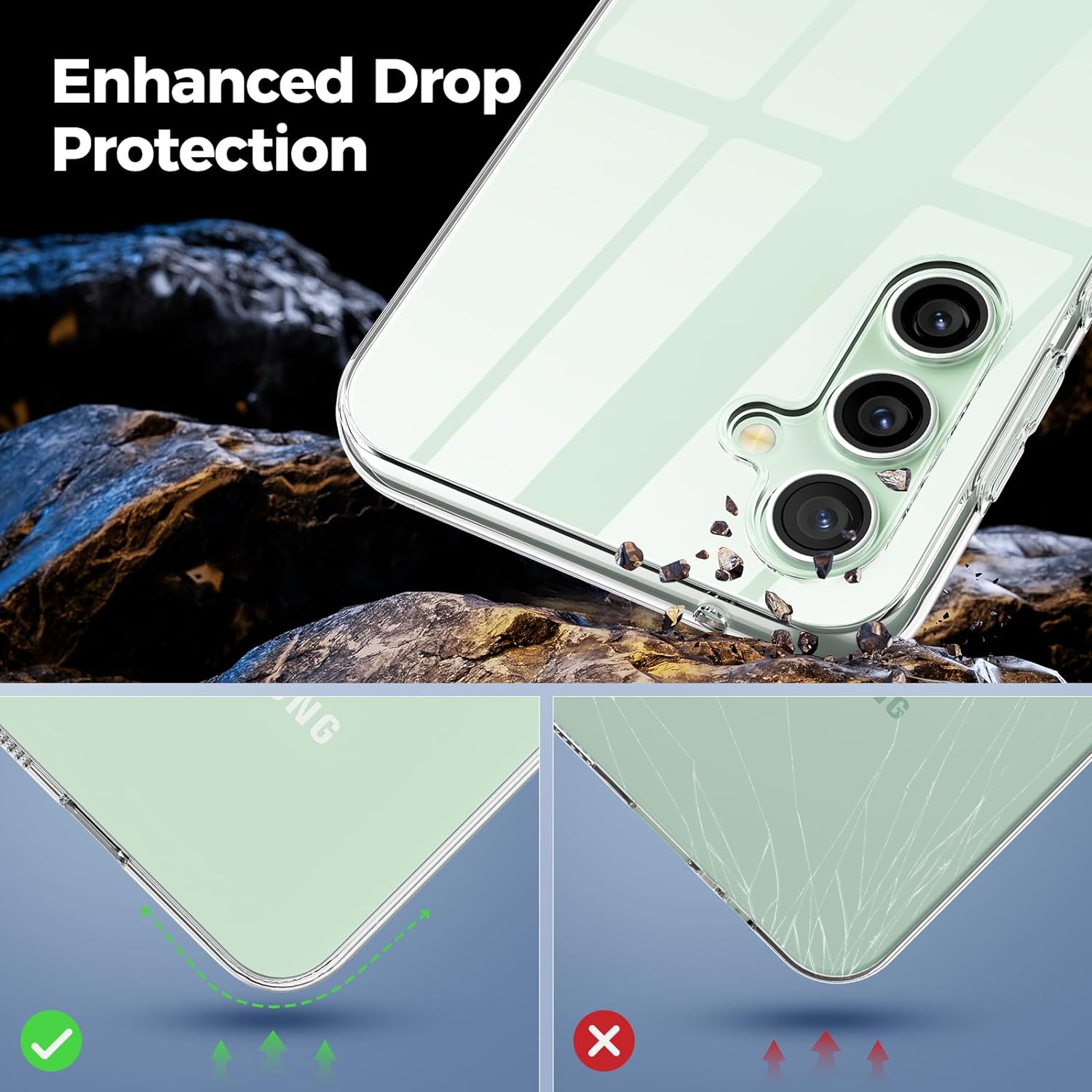 Husa compatibila cu Samsung Galaxy S23 FE, ultra subtire, protectie moale TPU rezistenta la socuri - transparenta