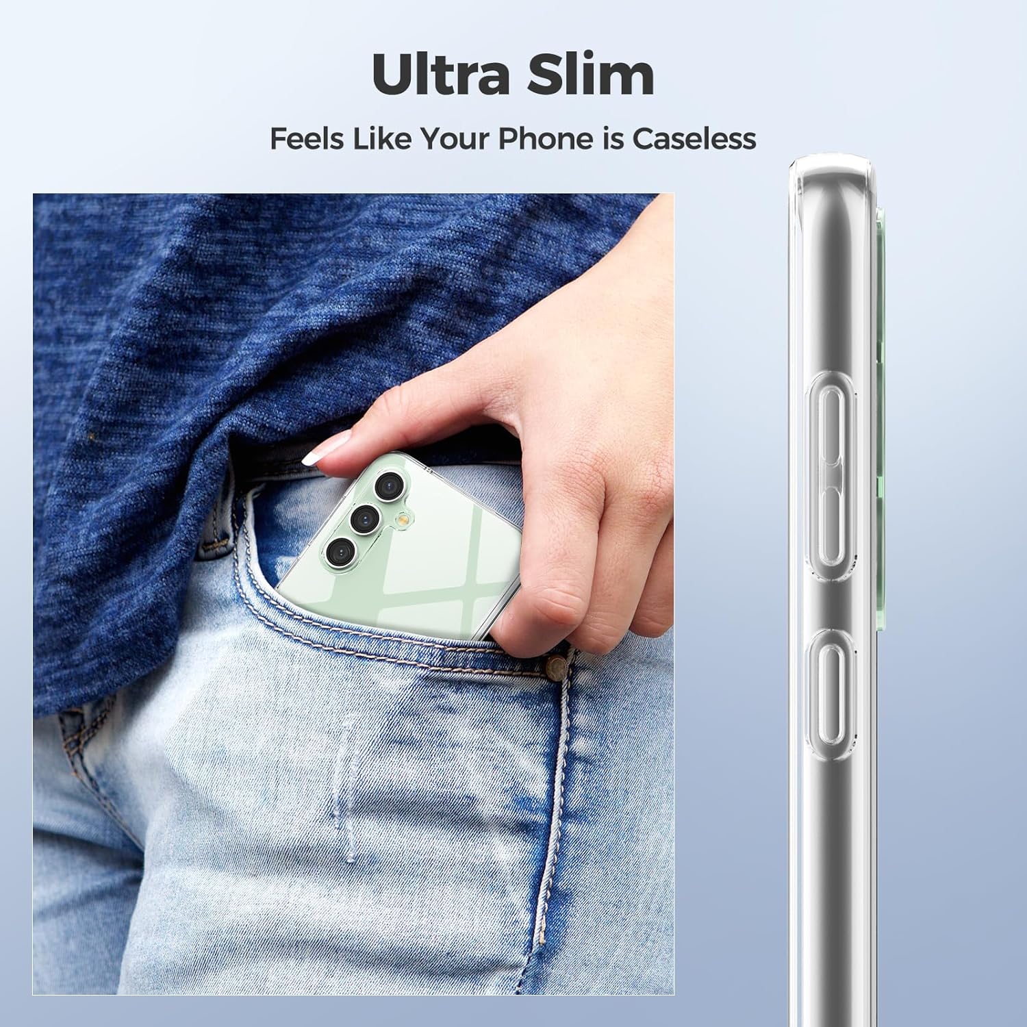 Husa compatibila cu Samsung Galaxy S23 FE, ultra subtire, protectie moale TPU rezistenta la socuri - transparenta