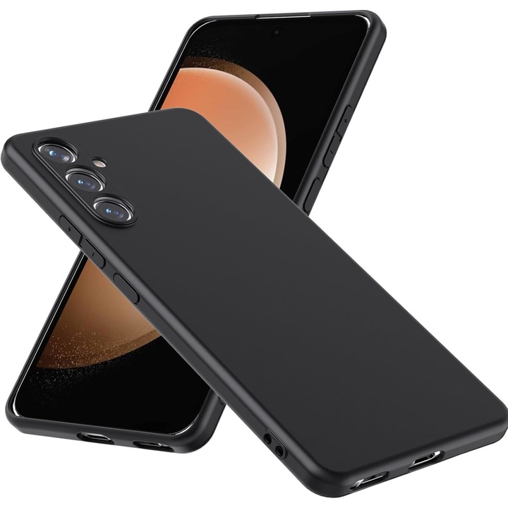Husa compatibila cu Samsung Galaxy S23 FE, ultra subtire, protectie moale TPU rezistenta la socuri - Negru