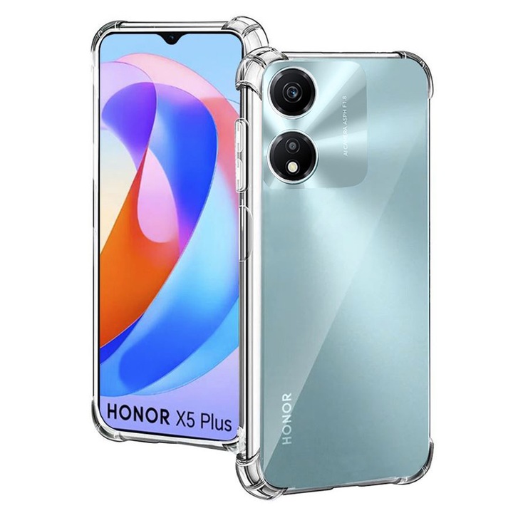 Калъф за Honor X5 Plus, Techsuit Shockproof Clear Silicone, Clear