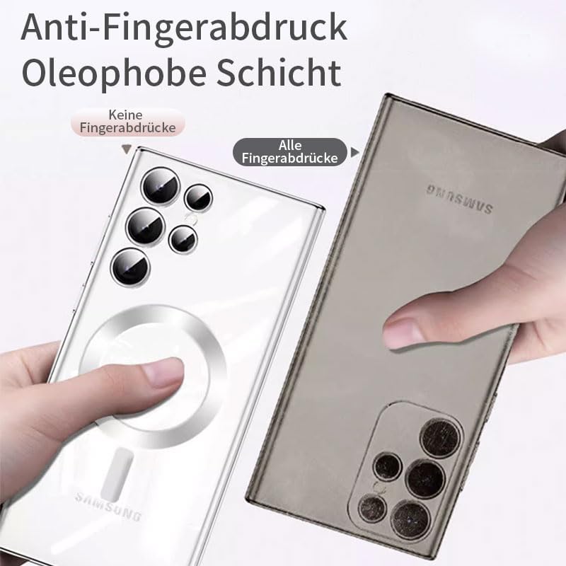 Husa compatibila cu Samsung Galaxy S23 Ultra, ALC MOBILE, pentru telefon mobil cu protectie pentru camera, Tehnologie MagSafe, rezistenta la socuri, contur negru