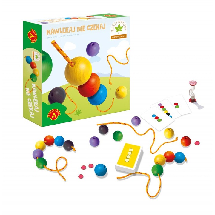 Társasjáték, Alexander, Thread, don't wait, 18 színes golyó, 55 kártya, többszínű