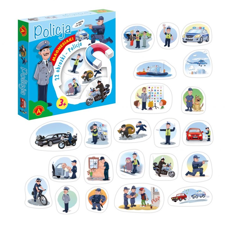 Set magneti Alexander, 21 bucati, multicolor, dimensiuni mari