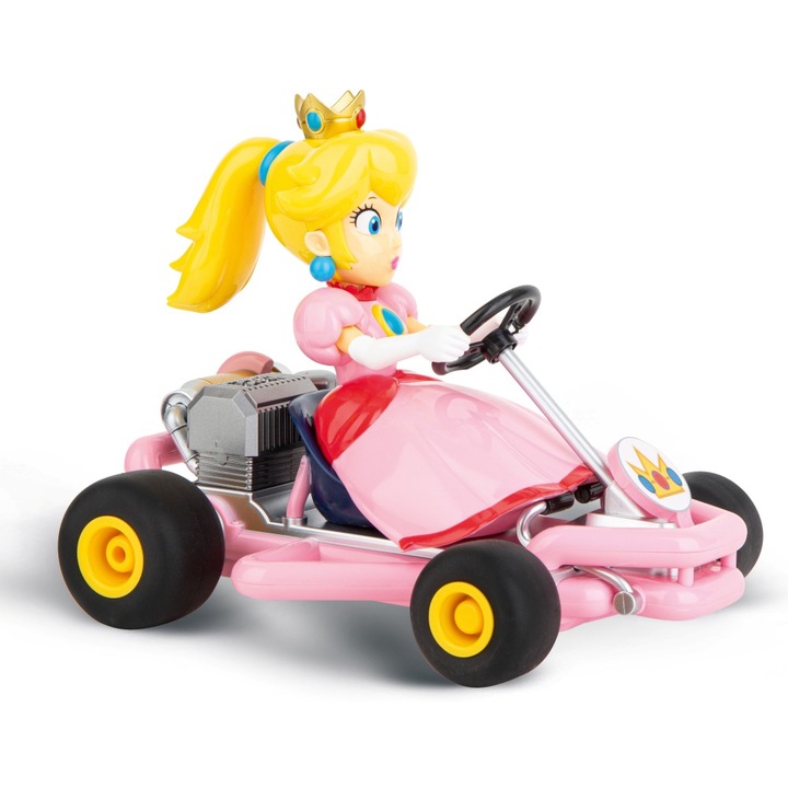 Masinuta cu telecomanda Carrera, Mario Kart, Peach, 2.4GHz, Incarcare USB, Plastic, Multicolor