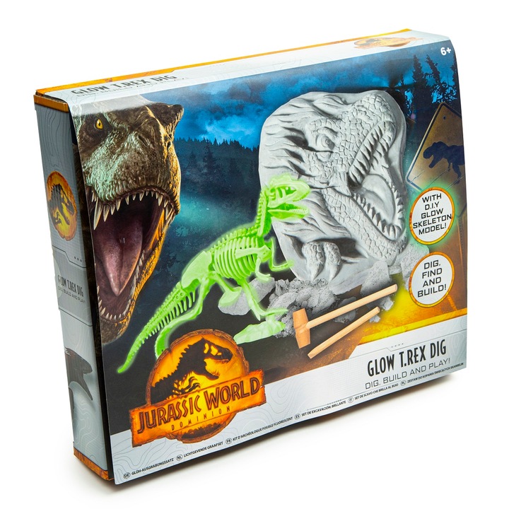 Детски интерактивен комплект, Jurassic World, Фосфоресциращ, 6+, Многоцветен