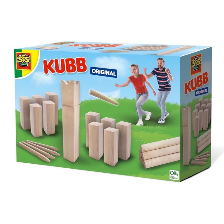Joc de societate, SES Creative, Kubb, Lemn, Maro