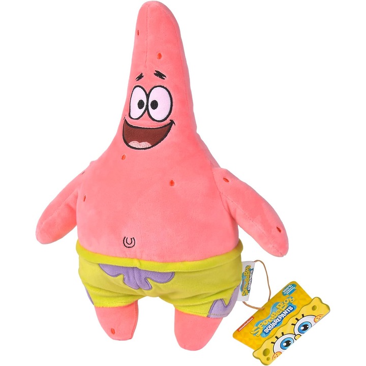Jucarie de plus, Simba, SpongeBob Patrick, Poliester, 35 cm, 6 ani+, Multicolor