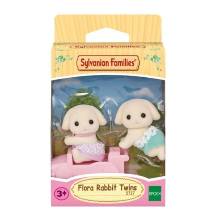 Комплект 2 фигурки зайчета/коли, Epoch, Sylvanian Families, 3 години+, Многоцветни