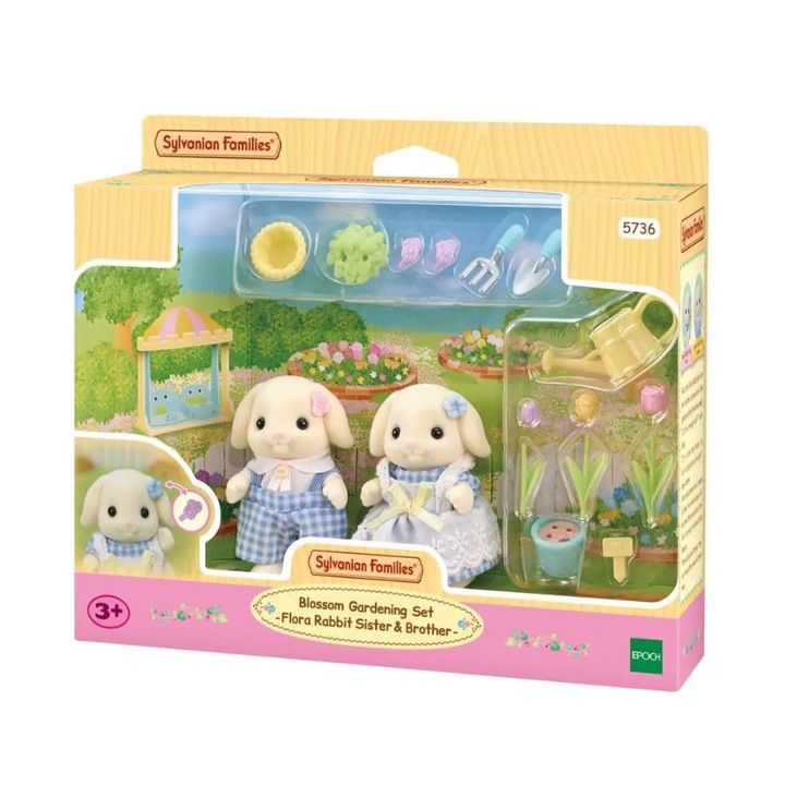 Комплект от 2 фигурки/аксесоари на зайчета, Epoch, Sylvanian Families, 3 години+, Многоцветни