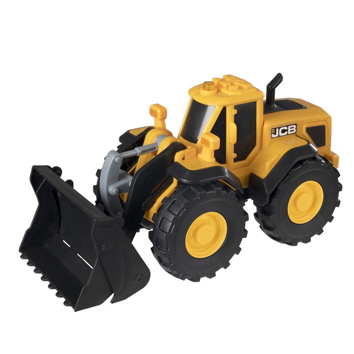 Játékbuldózer, JCB, műanyag, sárga/fekete