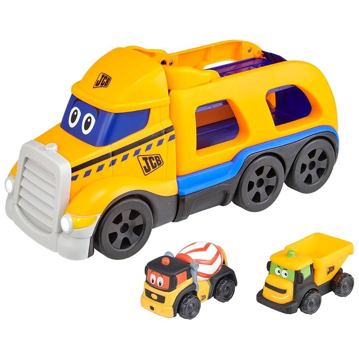 Set utilaje de jucarie, Teamsterz, Transportor JCB, Plastic, Multicolor