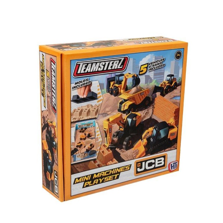Set 5 uilaje de constructii si nisip, HTI, Plastic, 3+ani, Multicolor