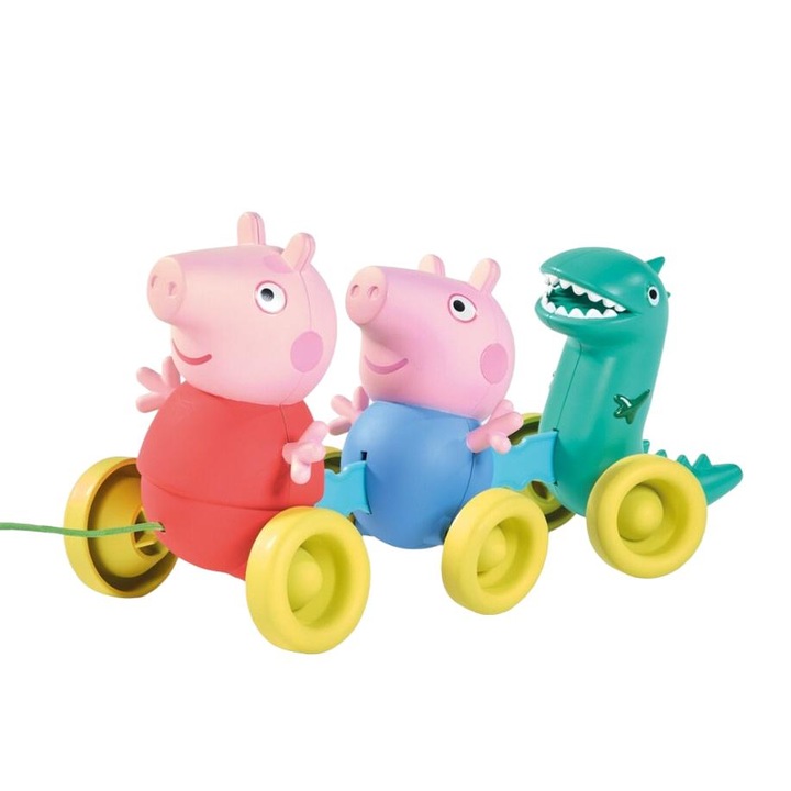 Jucarie de tras Peppa Pig, TOMY, plastic, Multicolor