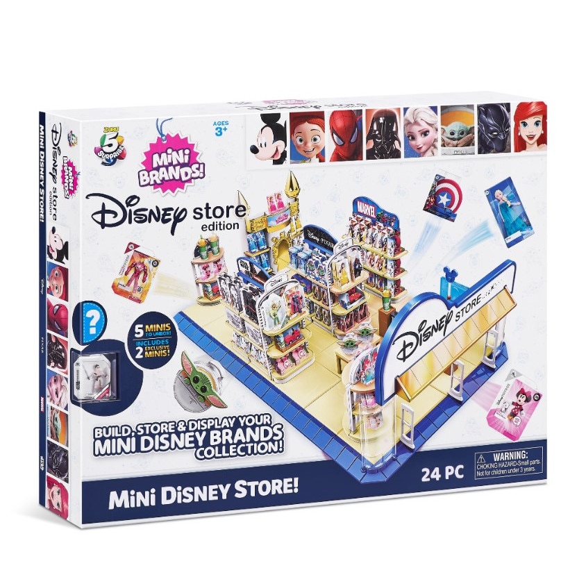 Set joaca magazin Disney, Zuru, 5 Mini figurine surpriza, Plastic