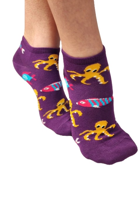 Дамски къси чорапи, WildFashion, 219116, Памук, Лилаво, 36 EU