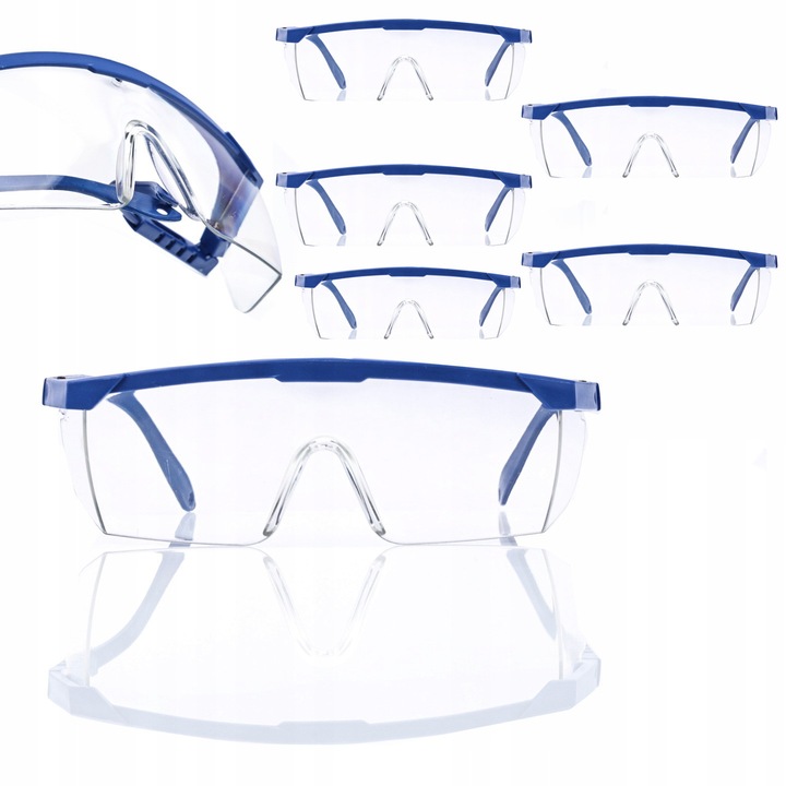 5 db Rosfix védőszemüveg készlet, polikarbonát, állítható, színtelen