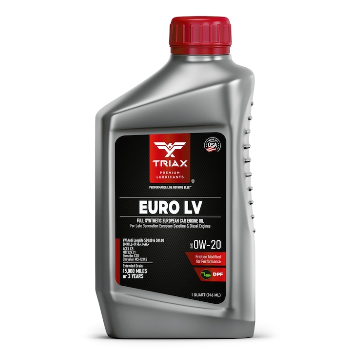 Ulei motor full sintetic pentru masini Diesel sau Benzina, TRIAX Euro LV 0W-20, BMW LL-17 FE+, MB 229.71, 946ml
