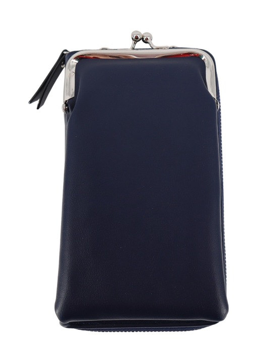 Női táska telefoncsatlakozóval, ökológiai bőr G8899 sötétkék