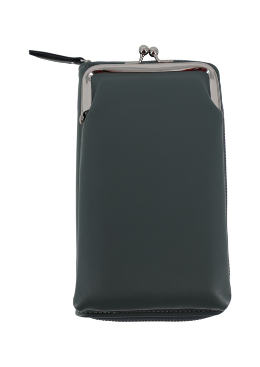 Női táska telefoncsatlakozóval, ökológiai bőr G8899 benzinszürke