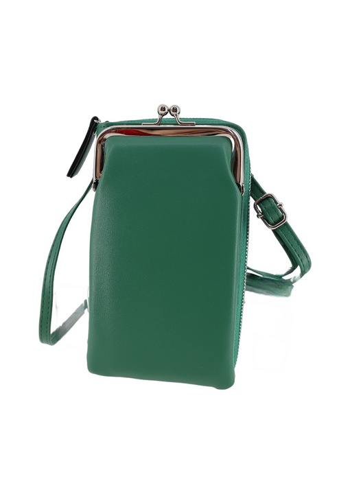 Női táska telefoncsatlakozóval, ökológiai bőr G8899 zöld