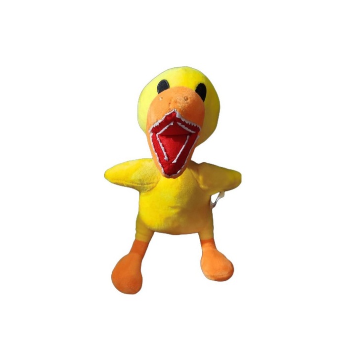 Jucarie de plus galbena rata rainbow friends pentru copii, 20 x 30 cm