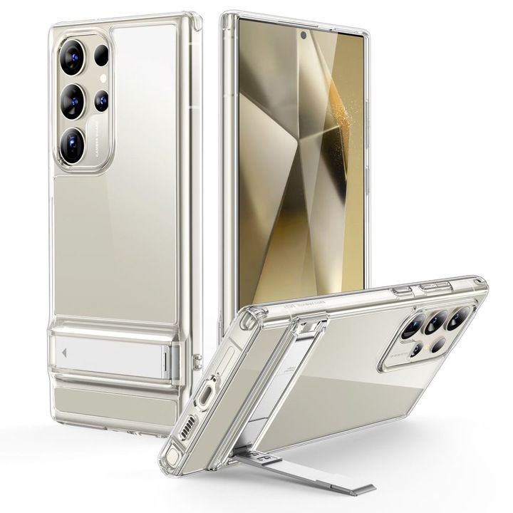 Кейс с метална стойка за Samsung Galaxy S24 Ultra, ESR Air Shield Boost Kickstand, прозрачен