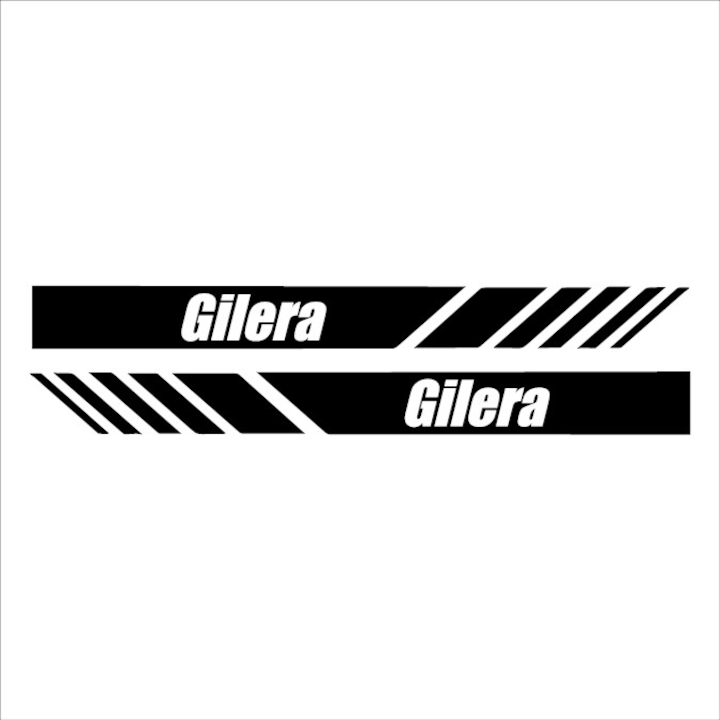 Matrica x2, Gilera Stripe, Fekete, 25cm