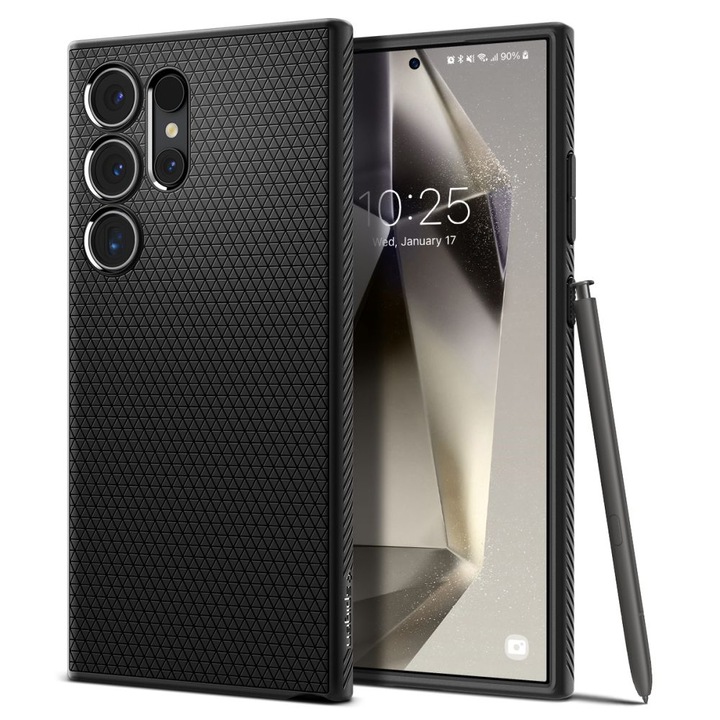 Калъф за мобилен телефон Spigen за Samsung Galaxy S24 Ultra, Liquid Air, Черен