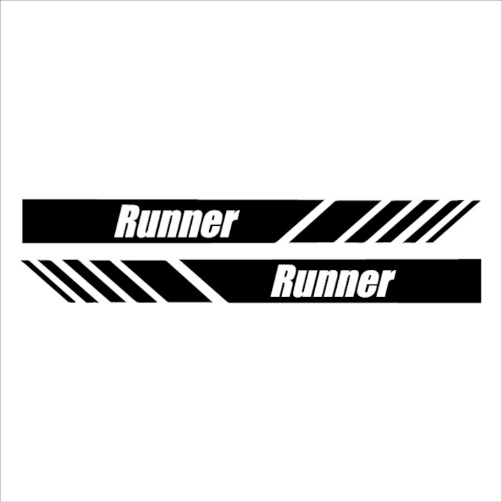 Matrica x2, Gilera Runner Stripe, fekete, 25cm