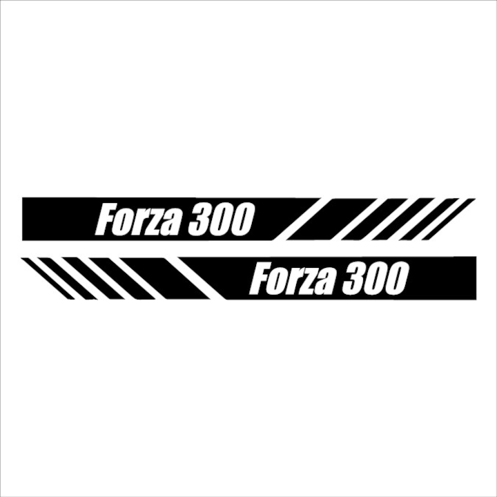 Matrica x2, Honda Forza 300 Stripe, fekete, 25cm