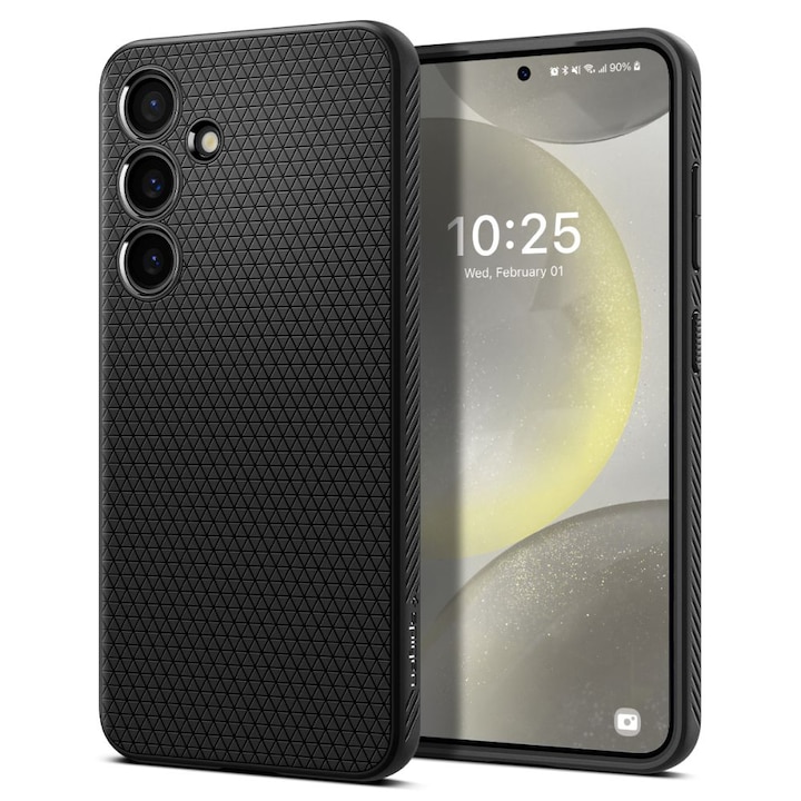 Калъф за мобилен телефон Spigen за Samsung Galaxy S24, Liquid Air, Черен