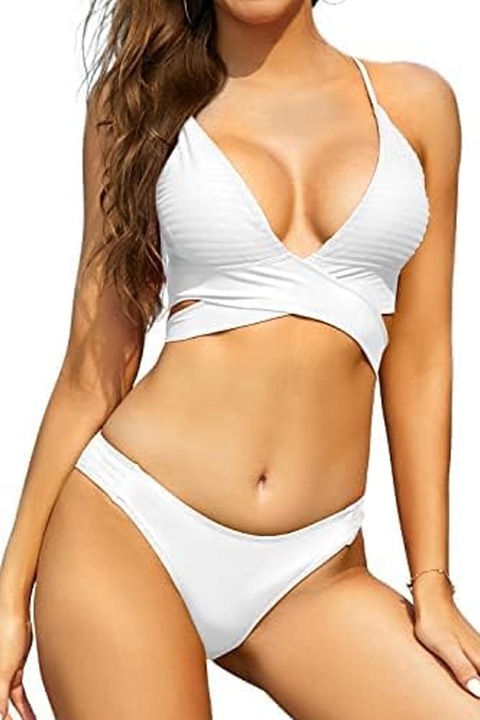 Costum de baie dama, SHEKINI, Poliester, Alb, L