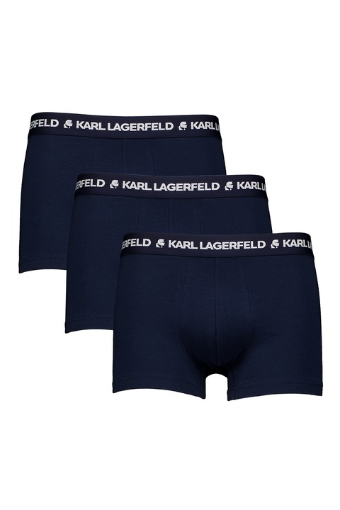 Karl Lagerfeld, Set de boxeri din amestec de bumbac - 3 perechi, Bleumarin