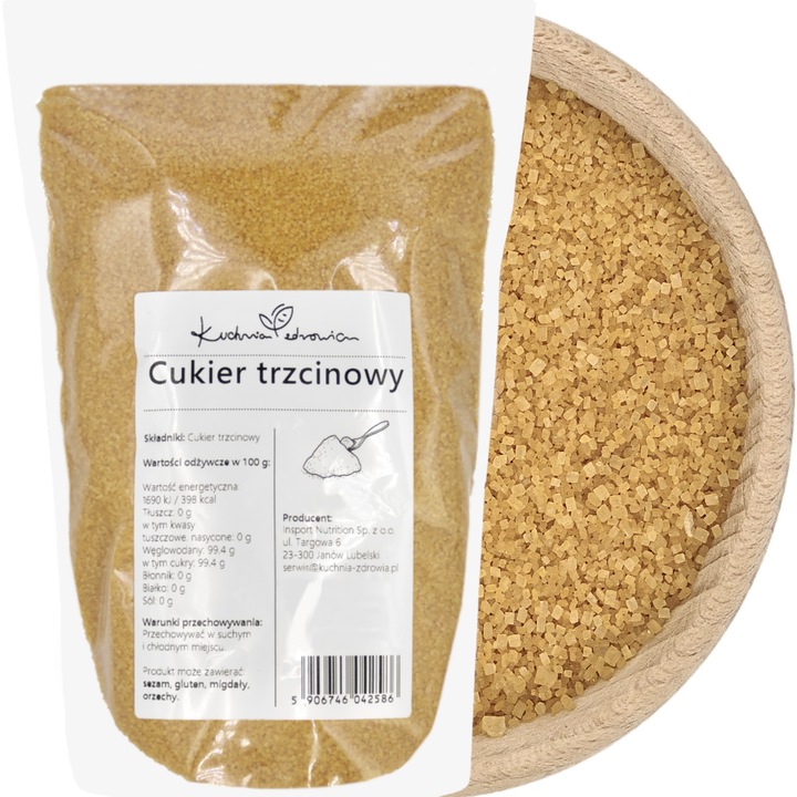 Zahar brun din trestie 1kg natural, nerafinat, calitate superioara – KUCHNIA ZDROWIA