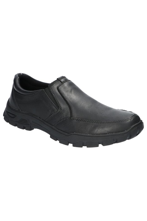 Pantofi pentru Barbati din Piele Naturala, American Club, Cy10424, Casual, Slip-on, Negru