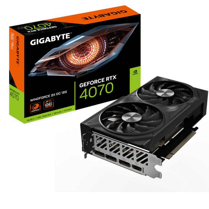 GIGABYTE GeForce RTX 4070 WINDFORCE videokártya, PCI-Ex16x, 12GB, GDDR6X, OC