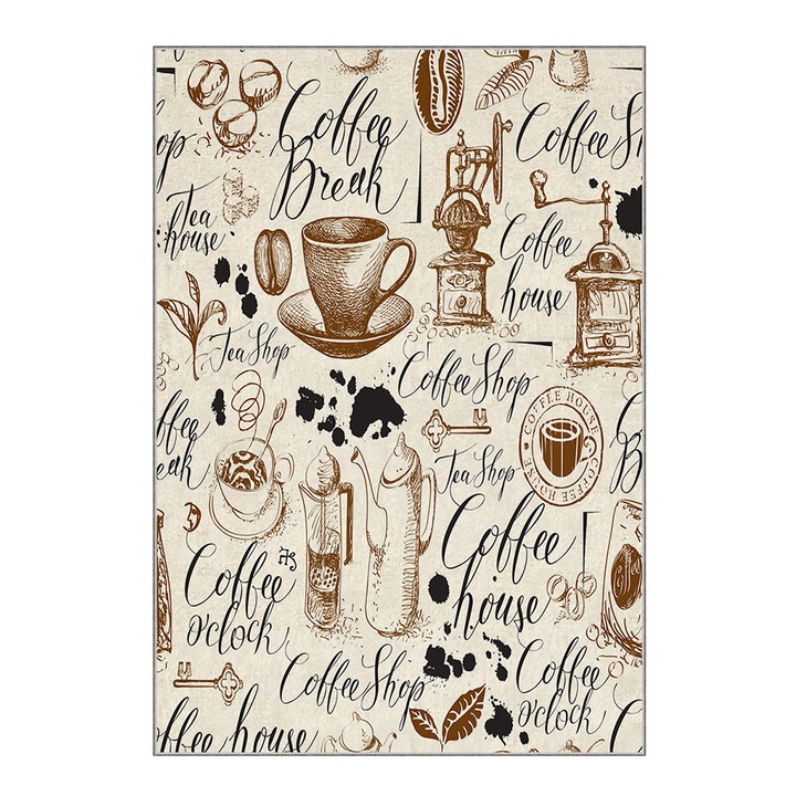 Covor Bucatarie cu print digital 3D Obilym, 80X150cm, poliester 100%, spate antiderapant