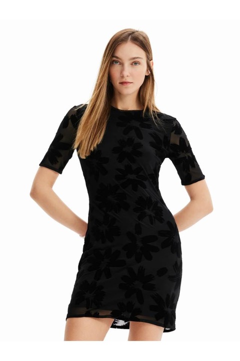 Rochie casual dama, Desigual, 302485345, Poliester, XL INTL, Negru